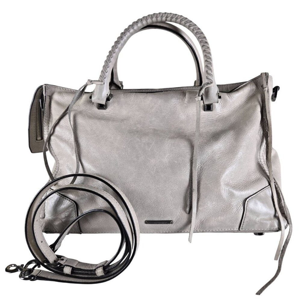 Rebecca Minkoff Regan Gray Satchel Bag Tassels Zip Top, Needs Cleaning